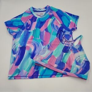 Athleta Girl rashguard and bikini top size 14